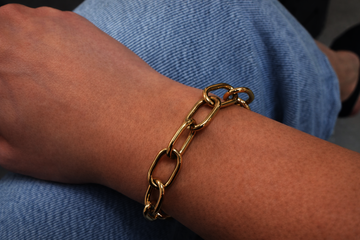 Žluté zlato náramek 22cm dutý